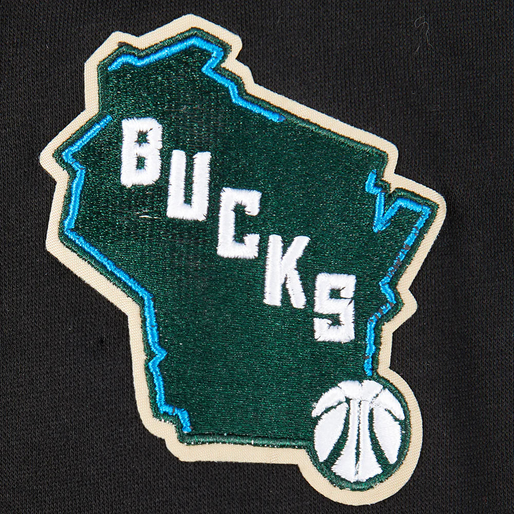 NBA MILWAUKEE BUCKS RETRO CLASSIC BIG BOYS RIB FLEECE PULLOVER HOODIE