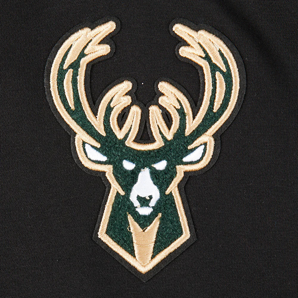 NBA MILWAUKEE BUCKS RETRO CLASSIC BIG BOYS RIB FLEECE PULLOVER HOODIE