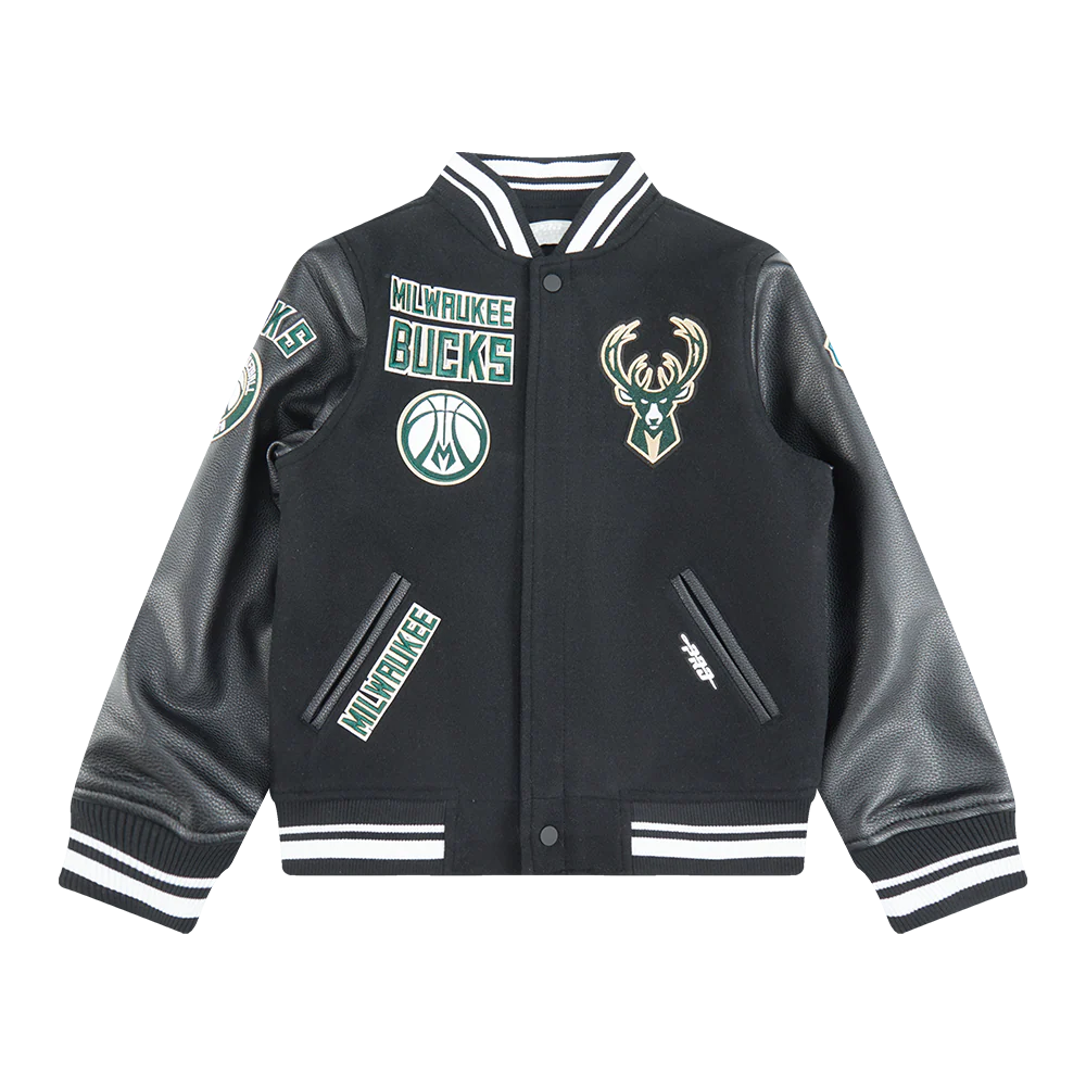 NBA MILWAUKEE BUCKS RETRO CLASSIC BIG BOYS RIB WOOL VARSITY JACKET