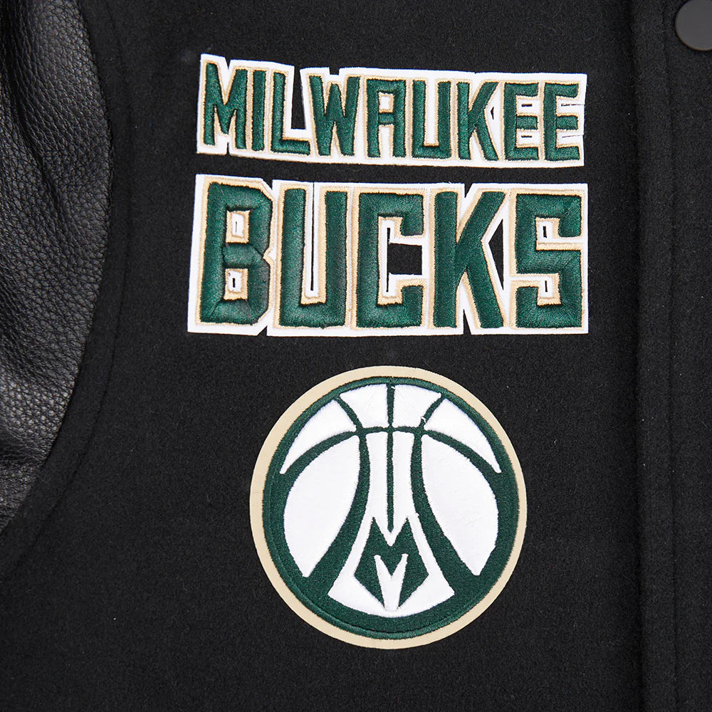 NBA MILWAUKEE BUCKS RETRO CLASSIC BIG BOYS RIB WOOL VARSITY JACKET