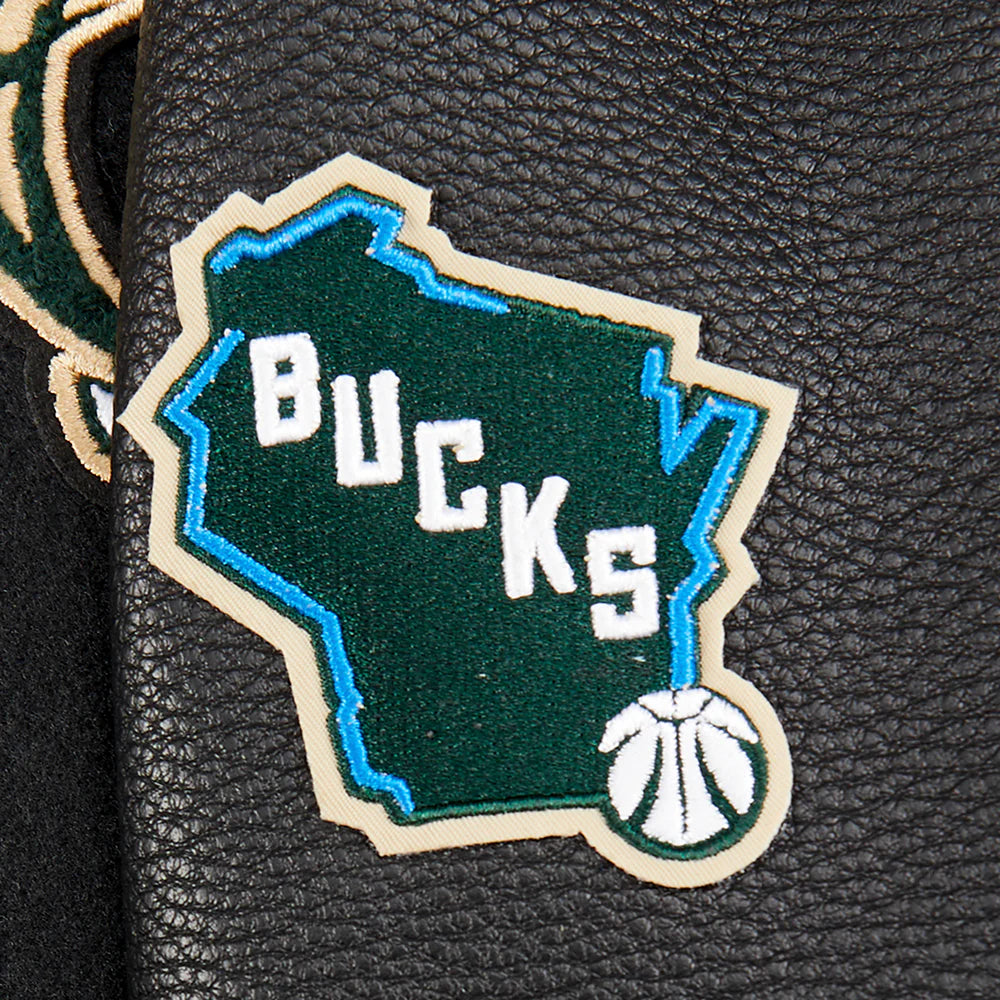 NBA MILWAUKEE BUCKS RETRO CLASSIC LITTLE BOYS RIB WOOL VARSITY JACKET