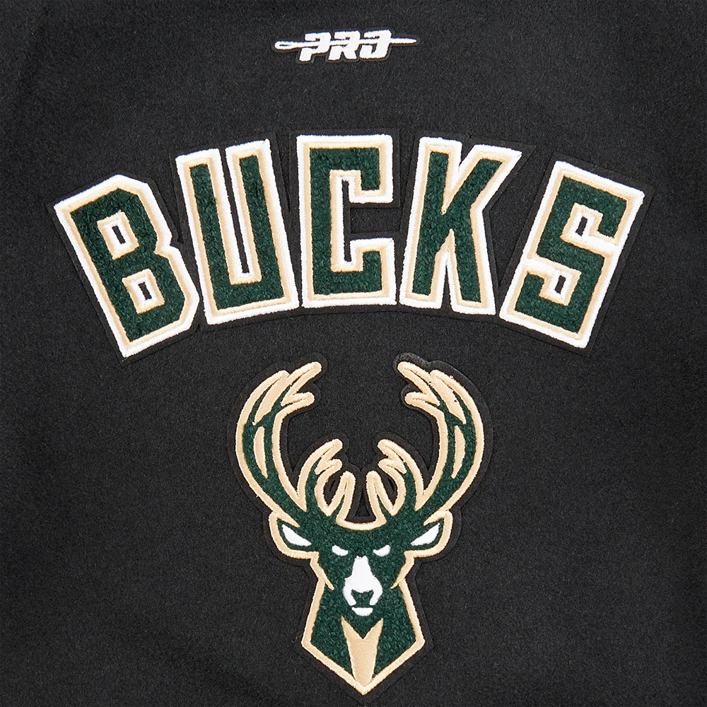 NBA MILWAUKEE BUCKS RETRO CLASSIC LITTLE BOYS RIB WOOL VARSITY JACKET