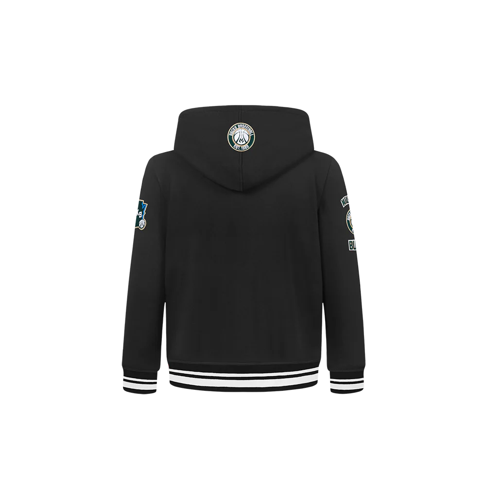 NBA MILWAUKEE BUCKS RETRO CLASSIC TODDLER BOYS RIB FLEECE PULLOVER HOODIE
