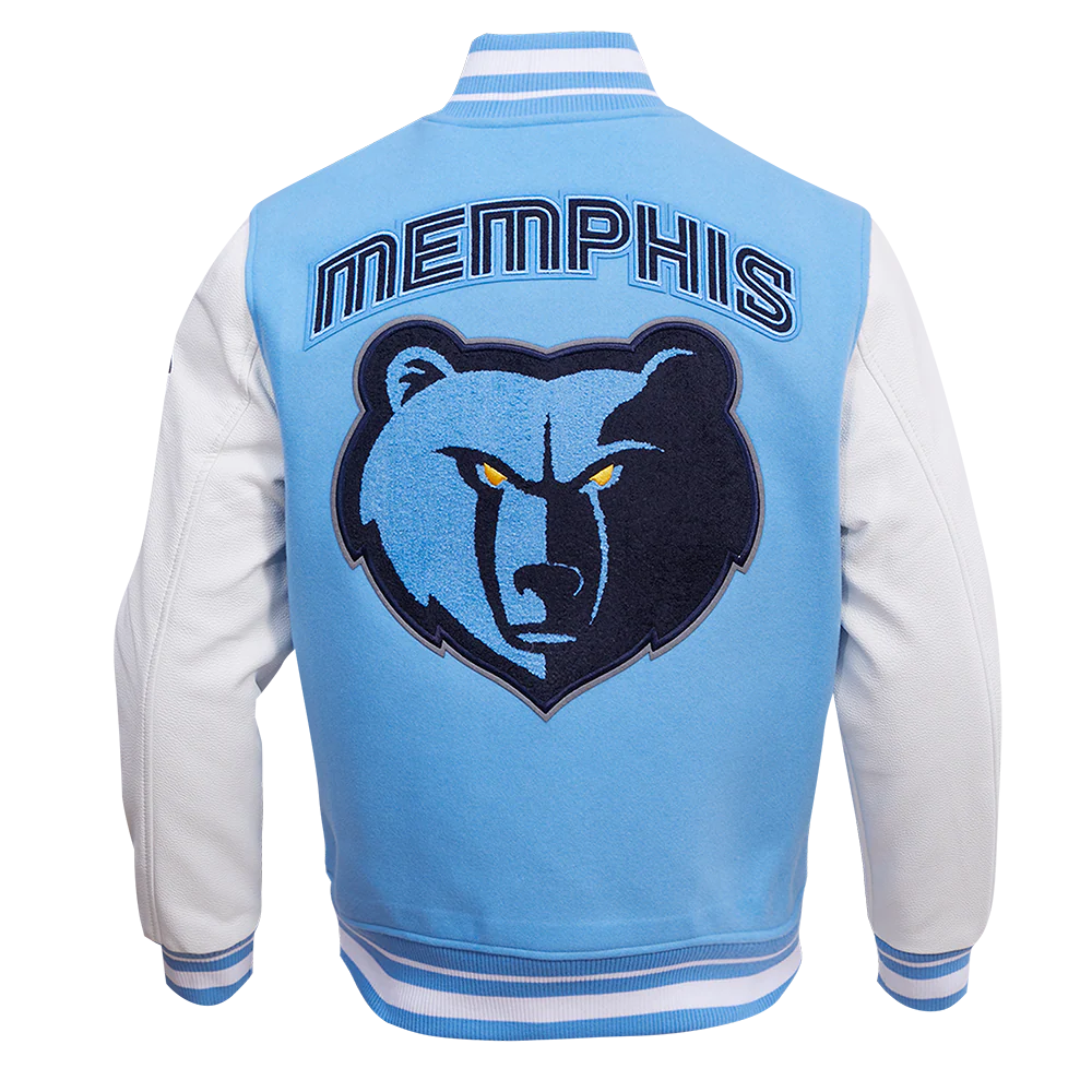 NBA MEMPHIS GRIZZLIES RETRO CLASSIC MEN'S RIB WOOL VARSITY JACKET