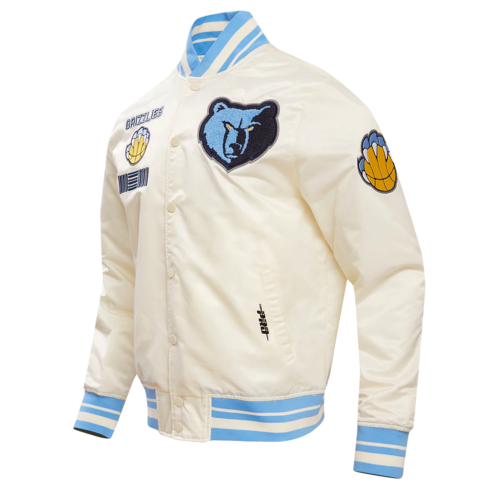 NBA MEMPHIS GRIZZLIES RETRO CLASSIC MEN'S RIB SATIN JACKET