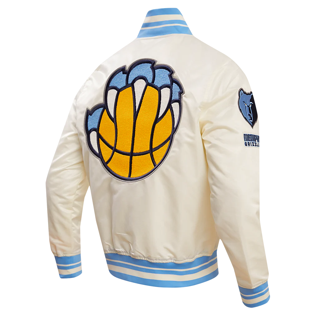 NBA MEMPHIS GRIZZLIES RETRO CLASSIC MEN'S RIB SATIN JACKET