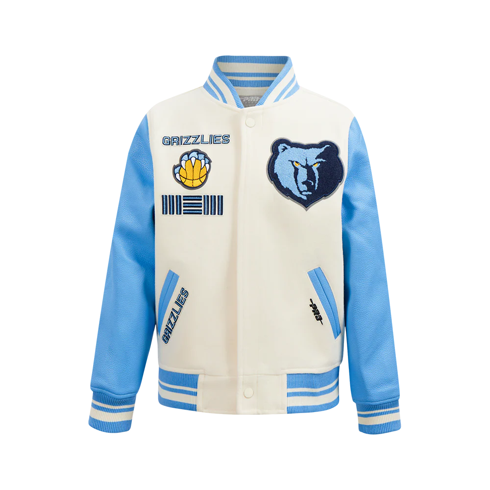 NBA MEMPHIS GRIZZLIES RETRO CLASSIC BIG BOYS RIB WOOL VARSITY JACKET