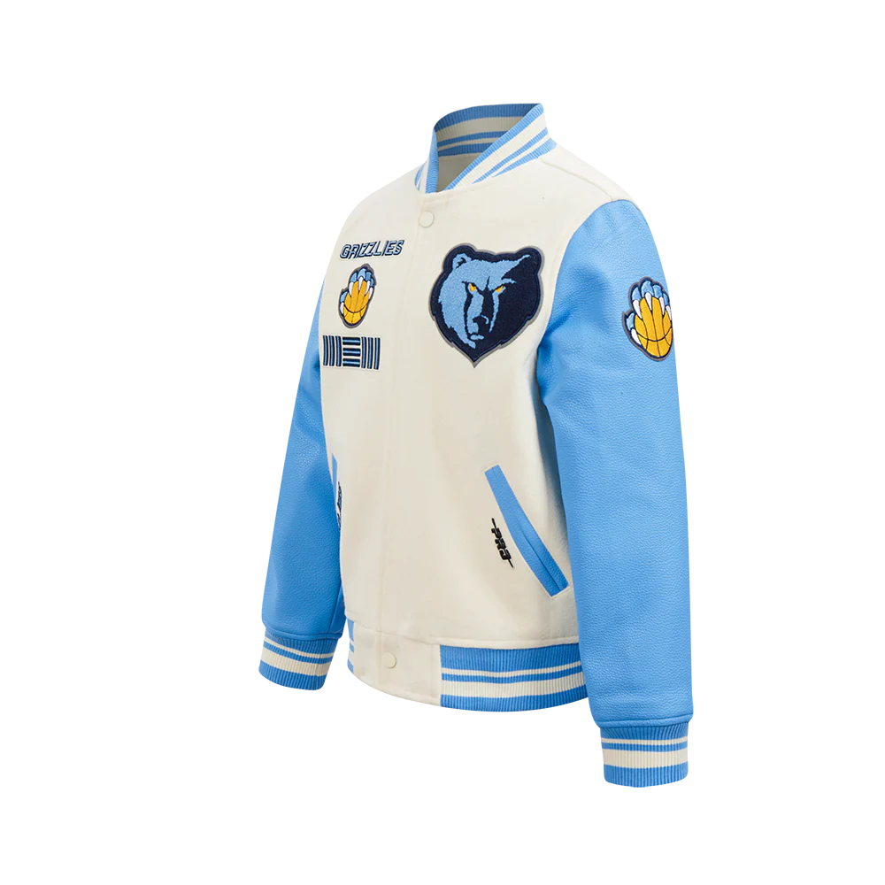 NBA MEMPHIS GRIZZLIES RETRO CLASSIC BIG BOYS RIB WOOL VARSITY JACKET