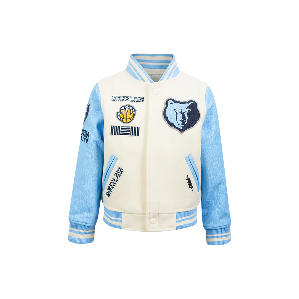 NBA MEMPHIS GRIZZLIES RETRO CLASSIC LITTLE BOYS RIB WOOL VARSITY JACKET