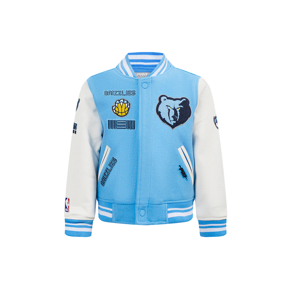 NBA MEMPHIS GRIZZLIES RETRO CLASSIC LITTLE BOYS RIB WOOL VARSITY JACKET