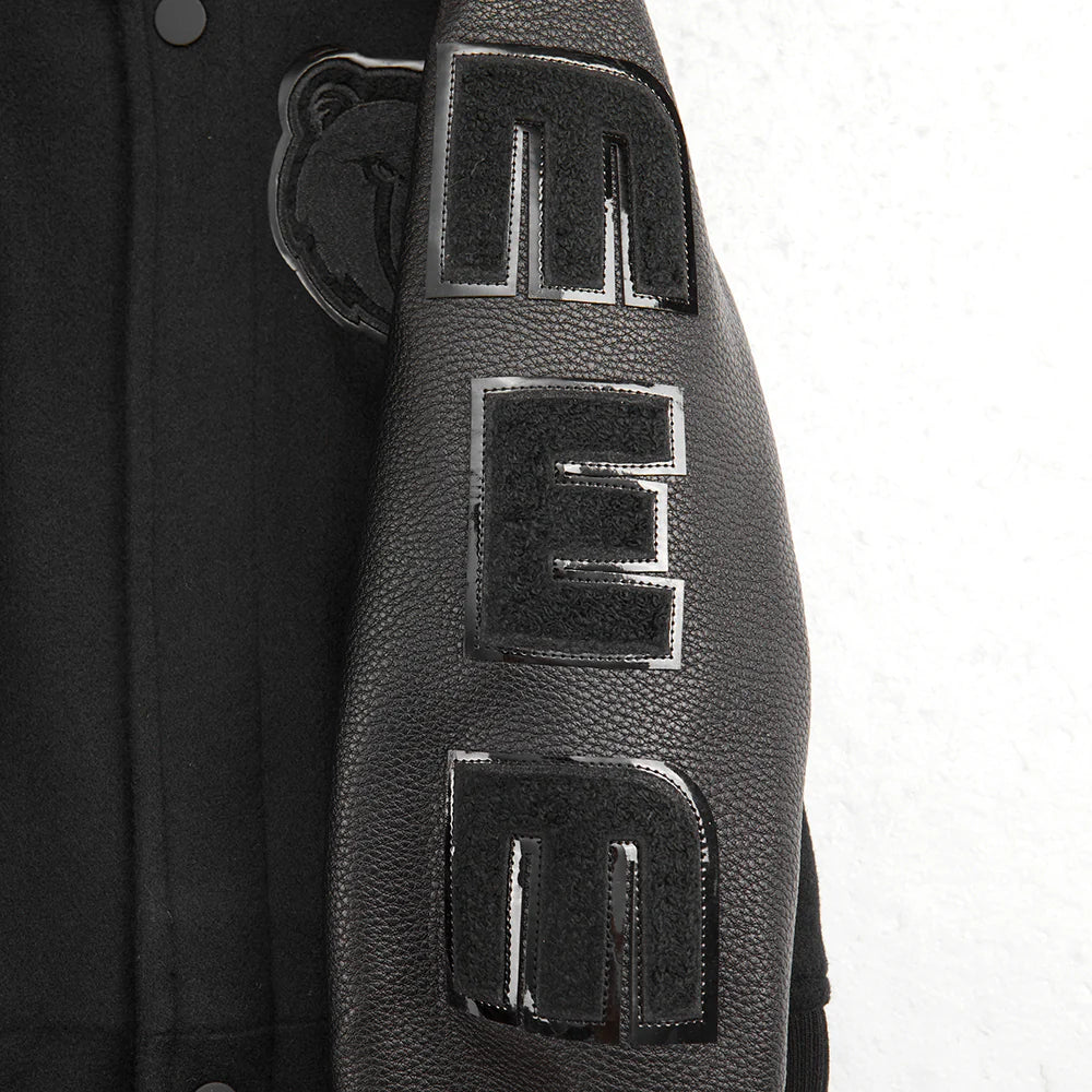 NBA MEMPHIS GRIZZLIES TRIPLE BLACK TODDLER BOYS WOOL VARSITY JACKET