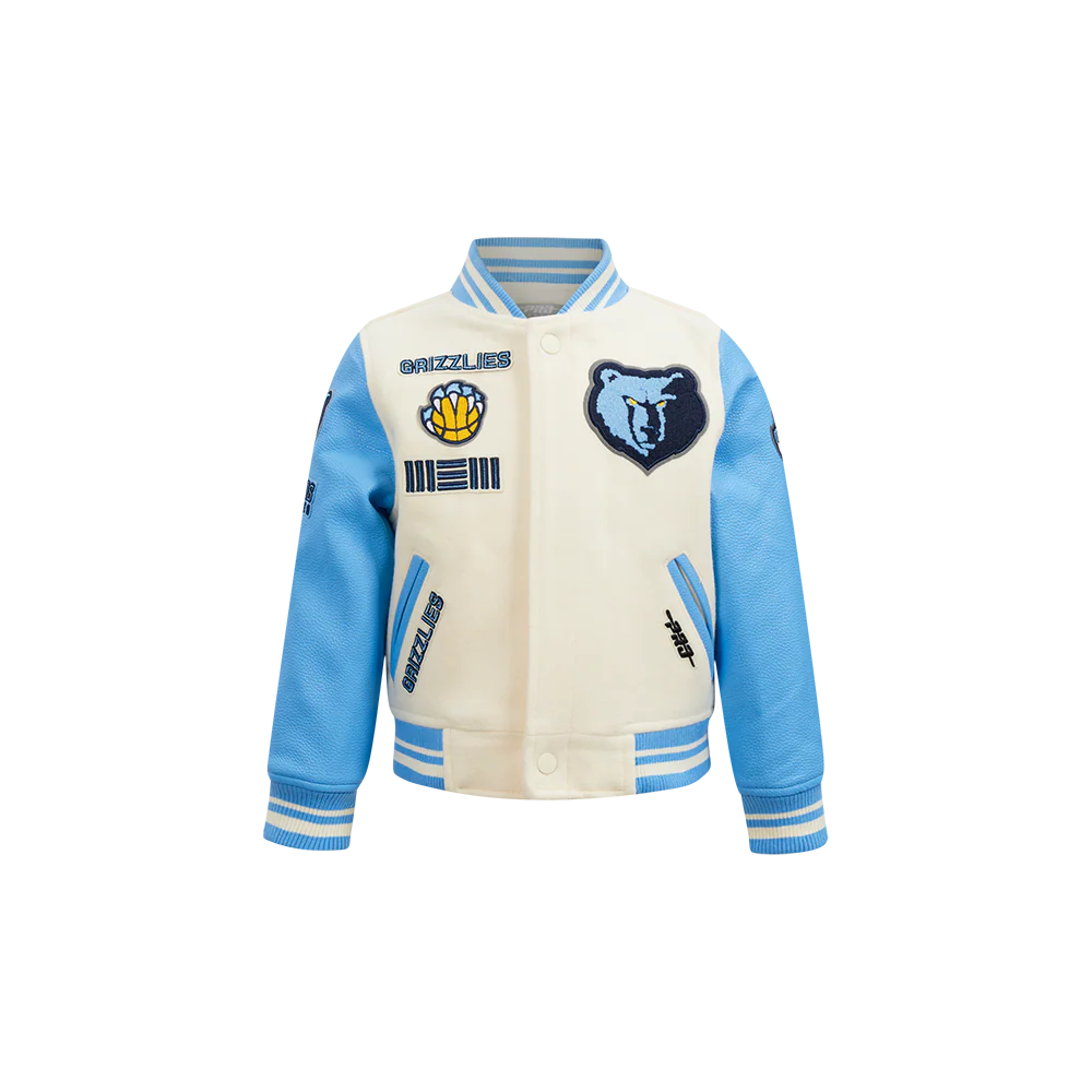 NBA MEMPHIS GRIZZLIES RETRO CLASSIC TODDLER BOYS RIB WOOL VARSITY JACKET