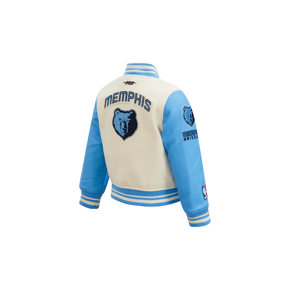 NBA MEMPHIS GRIZZLIES RETRO CLASSIC TODDLER BOYS RIB WOOL VARSITY JACKET