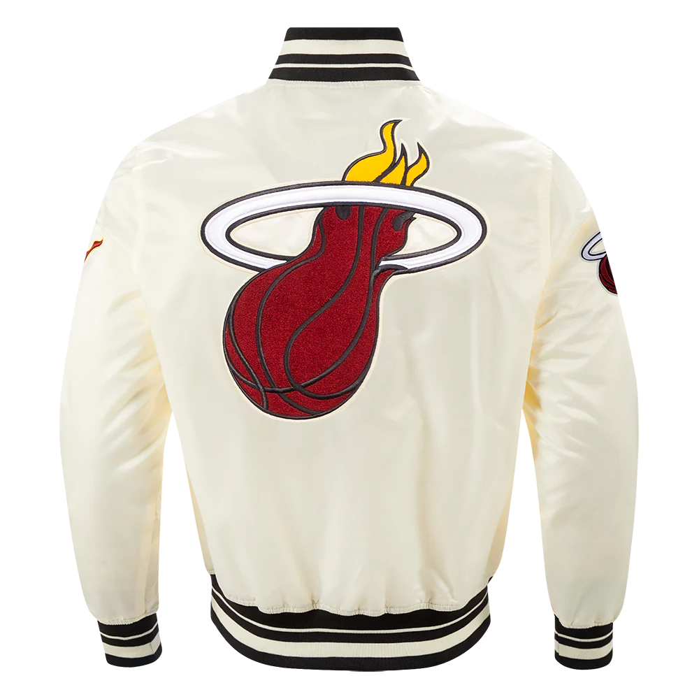 NBA MIAMI HEAT RETRO CLASSIC MEN'S RIB SATIN JACKET