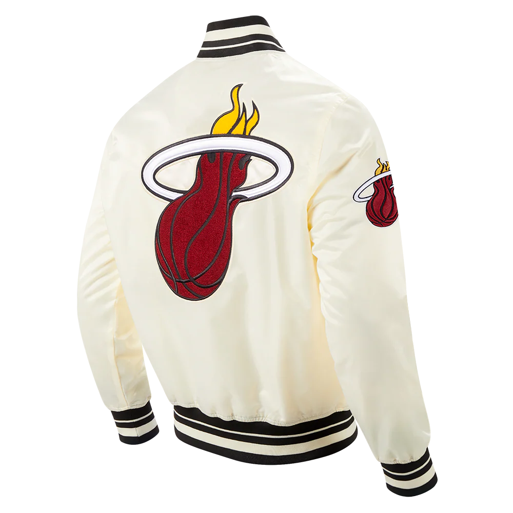 NBA MIAMI HEAT RETRO CLASSIC MEN'S RIB SATIN JACKET