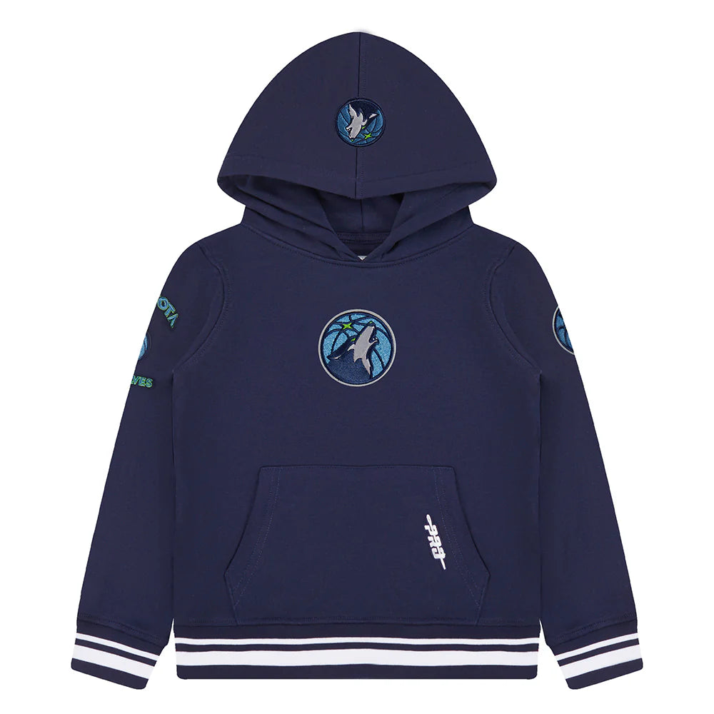 NBA MINNESOTA TIMBERWOLVES RETRO CLASSIC TODDLER BOYS RIB FLEECE PULLOVER HOODIE