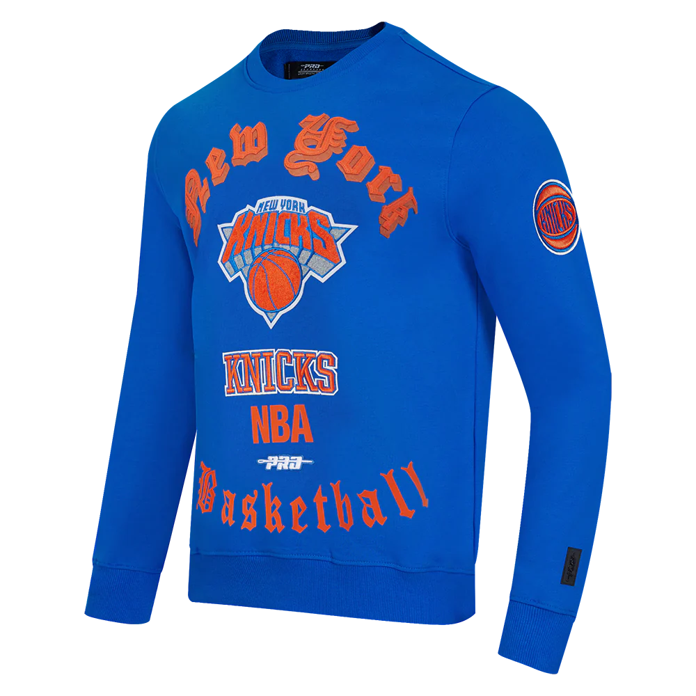 NBA NEW YORK KNICKS OLD ENGLISH MEN'S CREWNECK