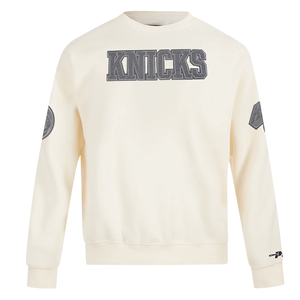 NBA NEW YORK KNICKS REVERSE FRENCH TERRY MEN'S DROP SHOULDER FLEECE CREWNECK