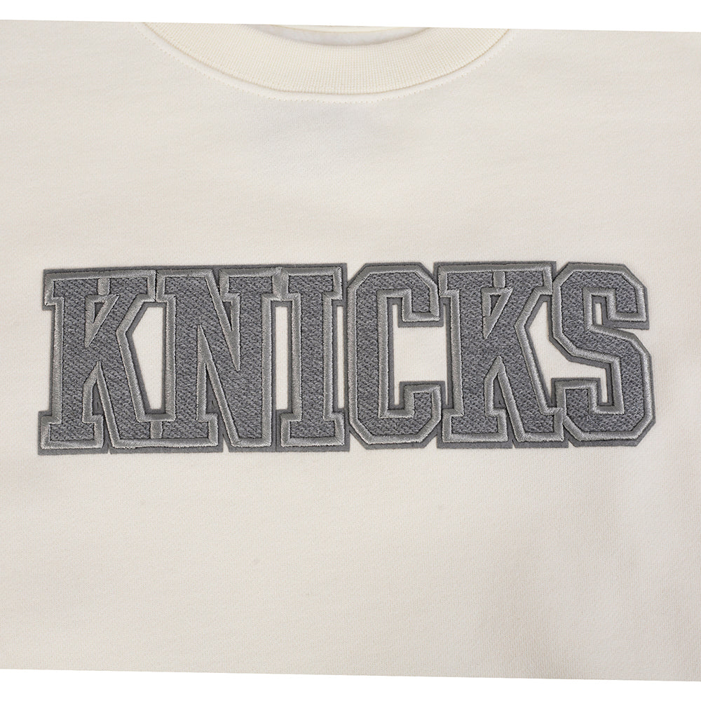 NBA NEW YORK KNICKS REVERSE FRENCH TERRY MEN'S DROP SHOULDER FLEECE CREWNECK