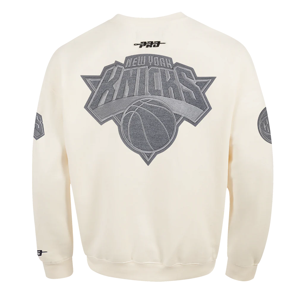 NBA NEW YORK KNICKS REVERSE FRENCH TERRY MEN'S DROP SHOULDER FLEECE CREWNECK