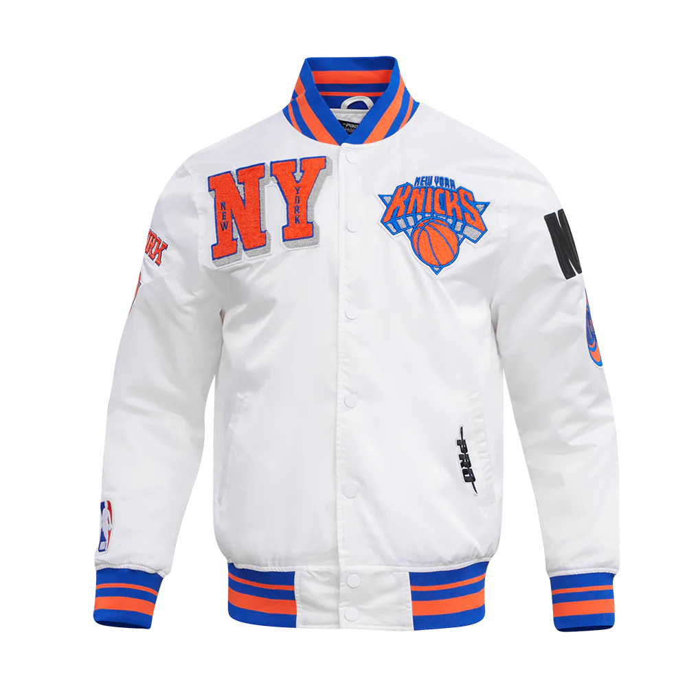 NBA NEW YORK KNICKS MASHUP MEN'S RIB SATIN JACKET