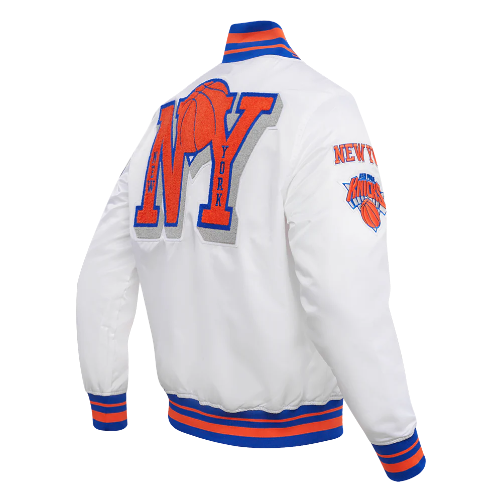 NBA NEW YORK KNICKS MASHUP MEN'S RIB SATIN JACKET