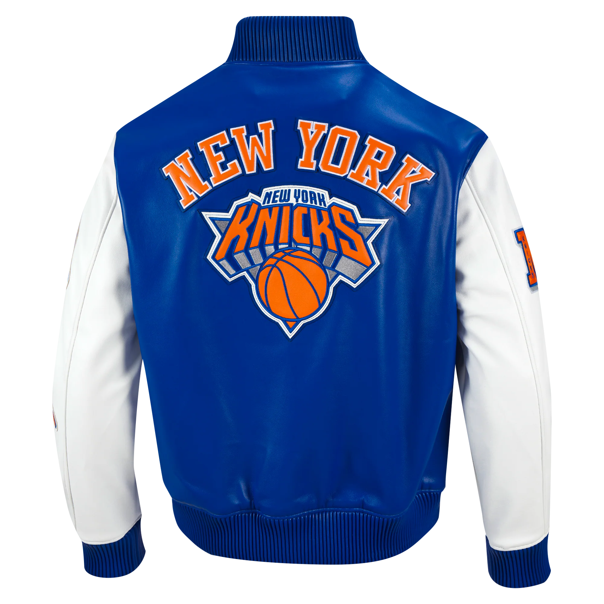 NBA NEW YORK KNICKS CITY SIGNATURE MEN'S LEATHER VARSITY JACKET