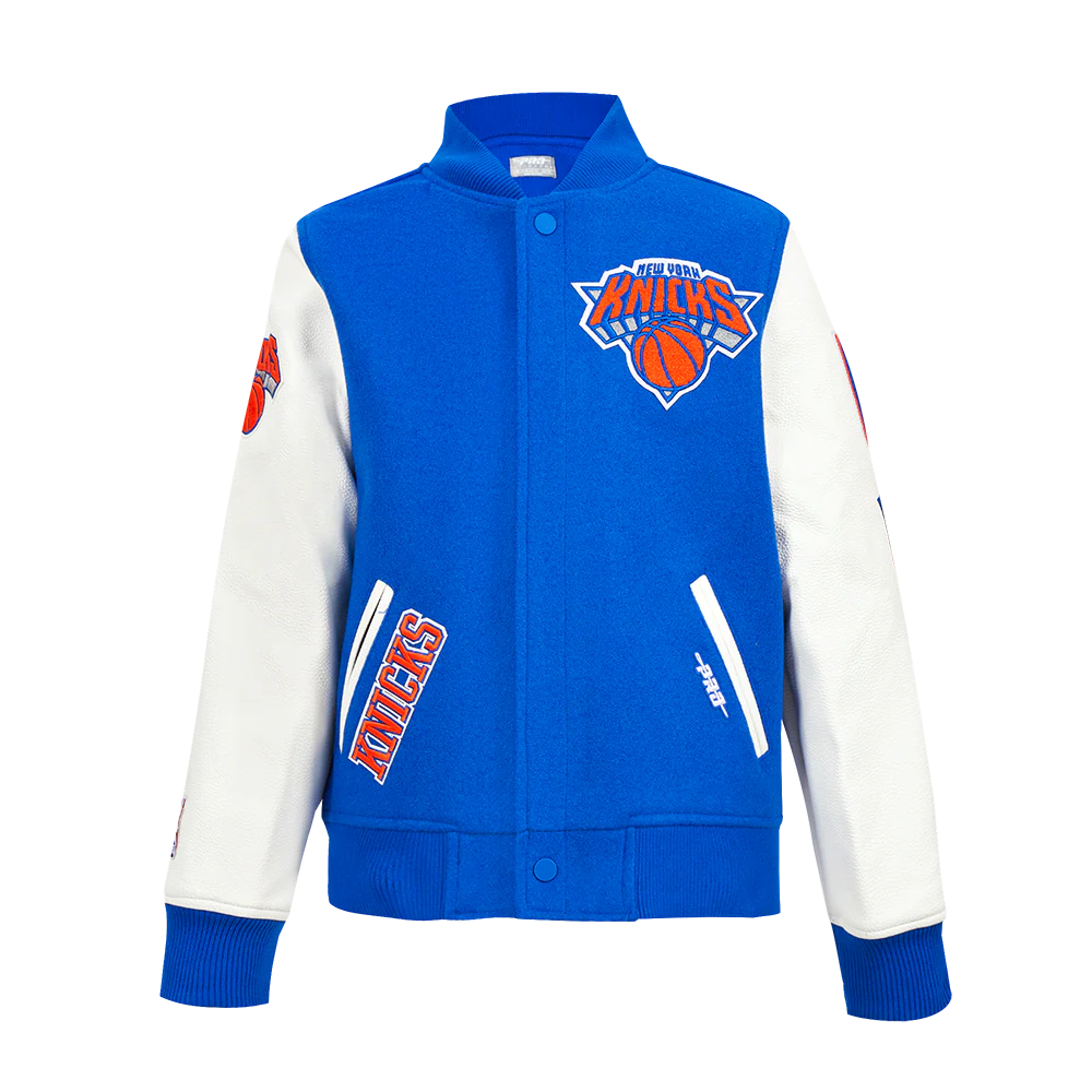 NBA NEW YORK KNICKS CLASSIC BIG BOYS WOOL VARSITY JACKET