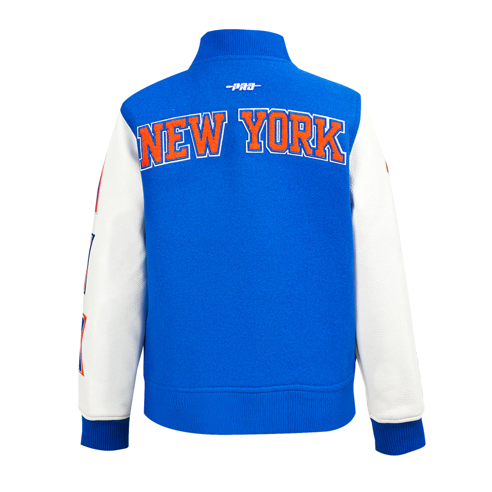 NBA NEW YORK KNICKS CLASSIC BIG BOYS WOOL VARSITY JACKET