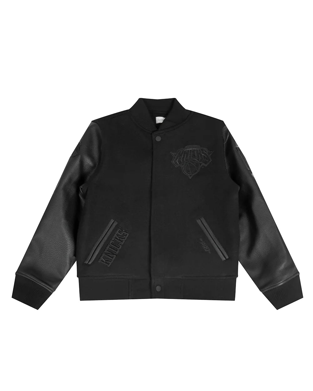 NBA NEW YORK KNICKS TRIPLE BLACK BIG BOYS WOOL VARSITY JACKET