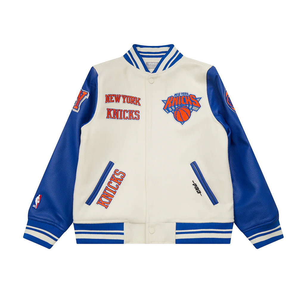 NBA NEW YORK KNICKS RETRO CLASSIC BIG BOYS RIB WOOL VARSITY JACKET