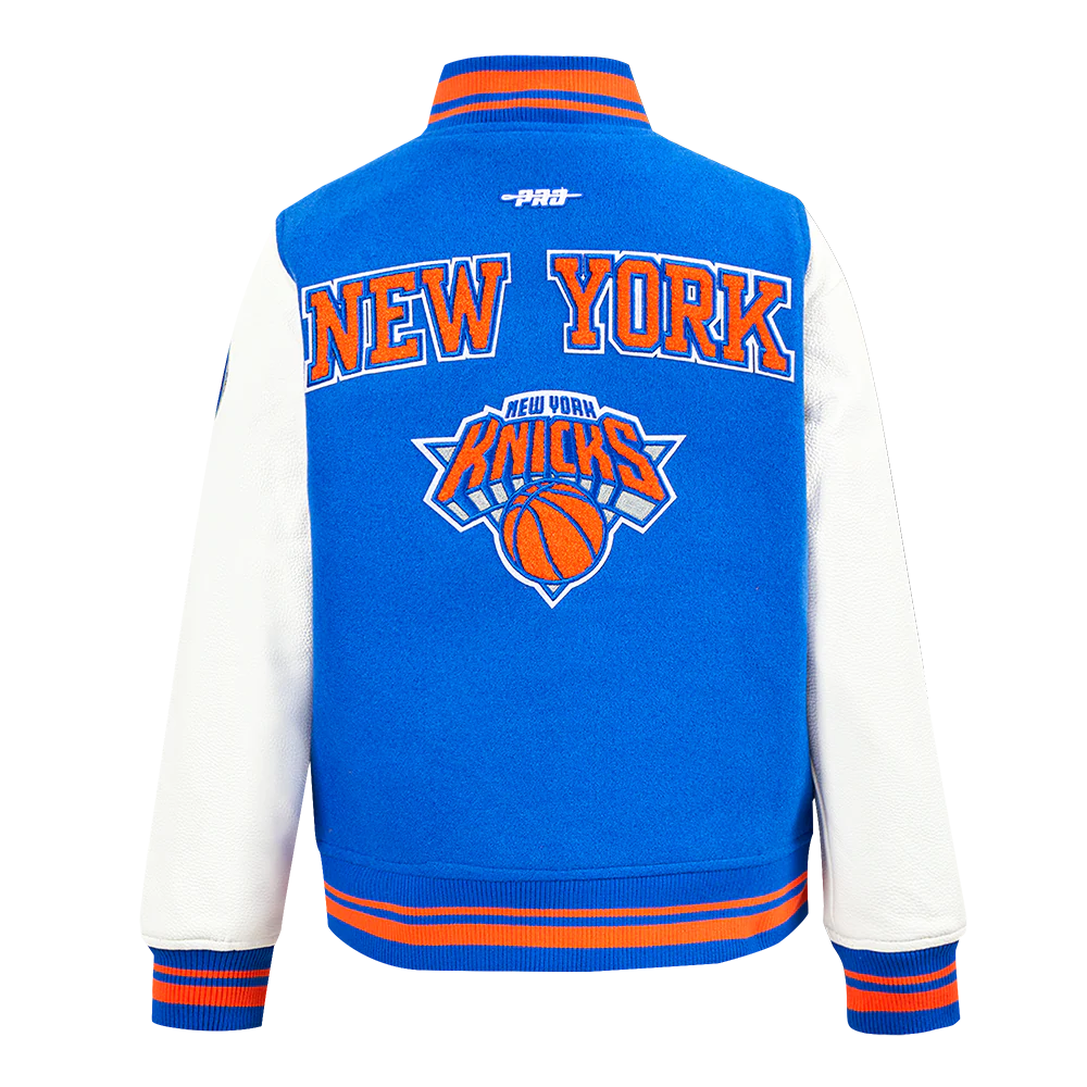 NBA NEW YORK KNICKS RETRO CLASSIC BIG BOYS RIB WOOL VARSITY JACKET