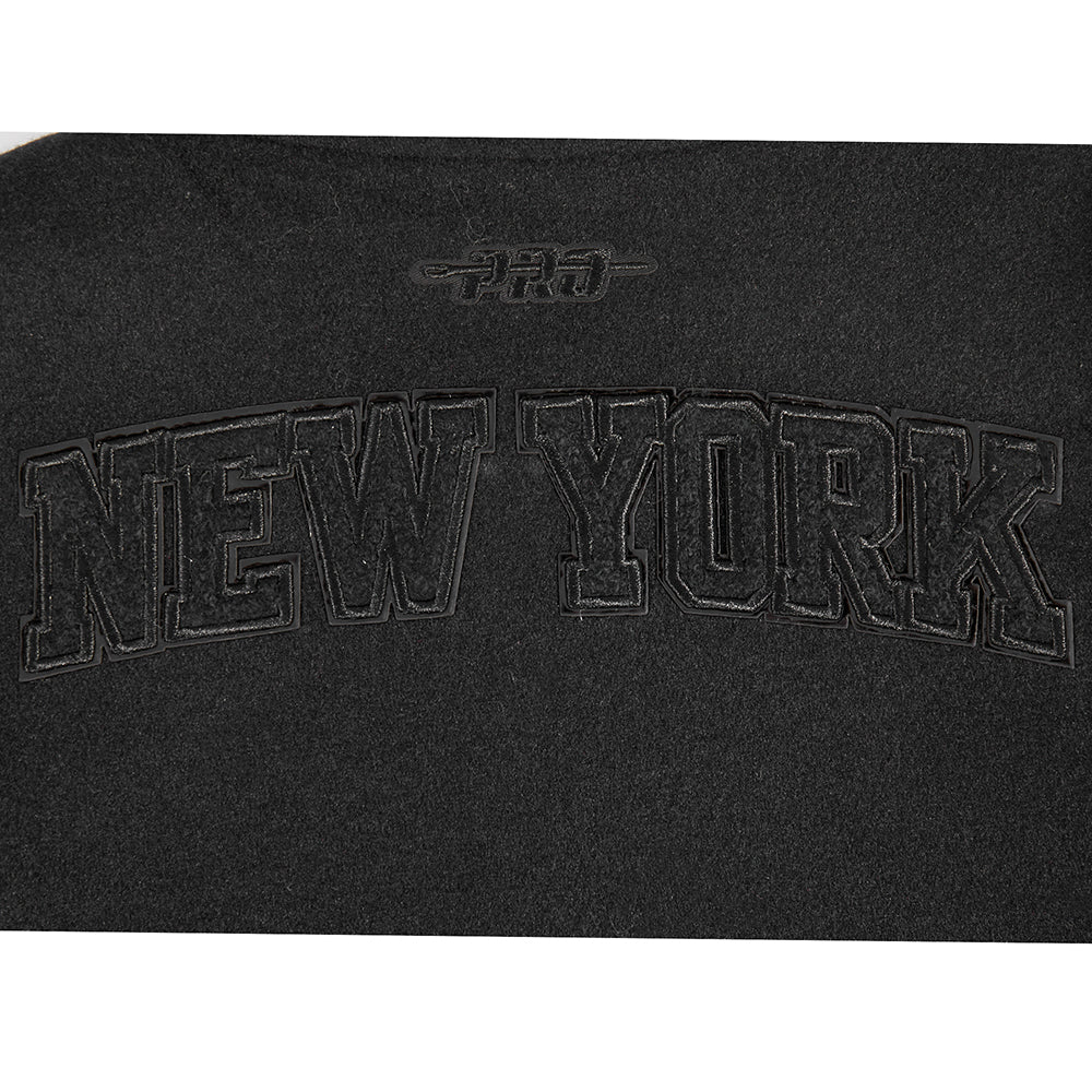 NBA NEW YORK KNICKS TRIPLE BLACK LITTLE BOYS WOOL VARSITY JACKET