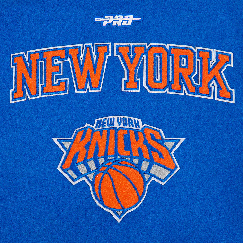 NBA NEW YORK KNICKS RETRO CLASSIC LITTLE BOYS RIB WOOL VARSITY JACKET