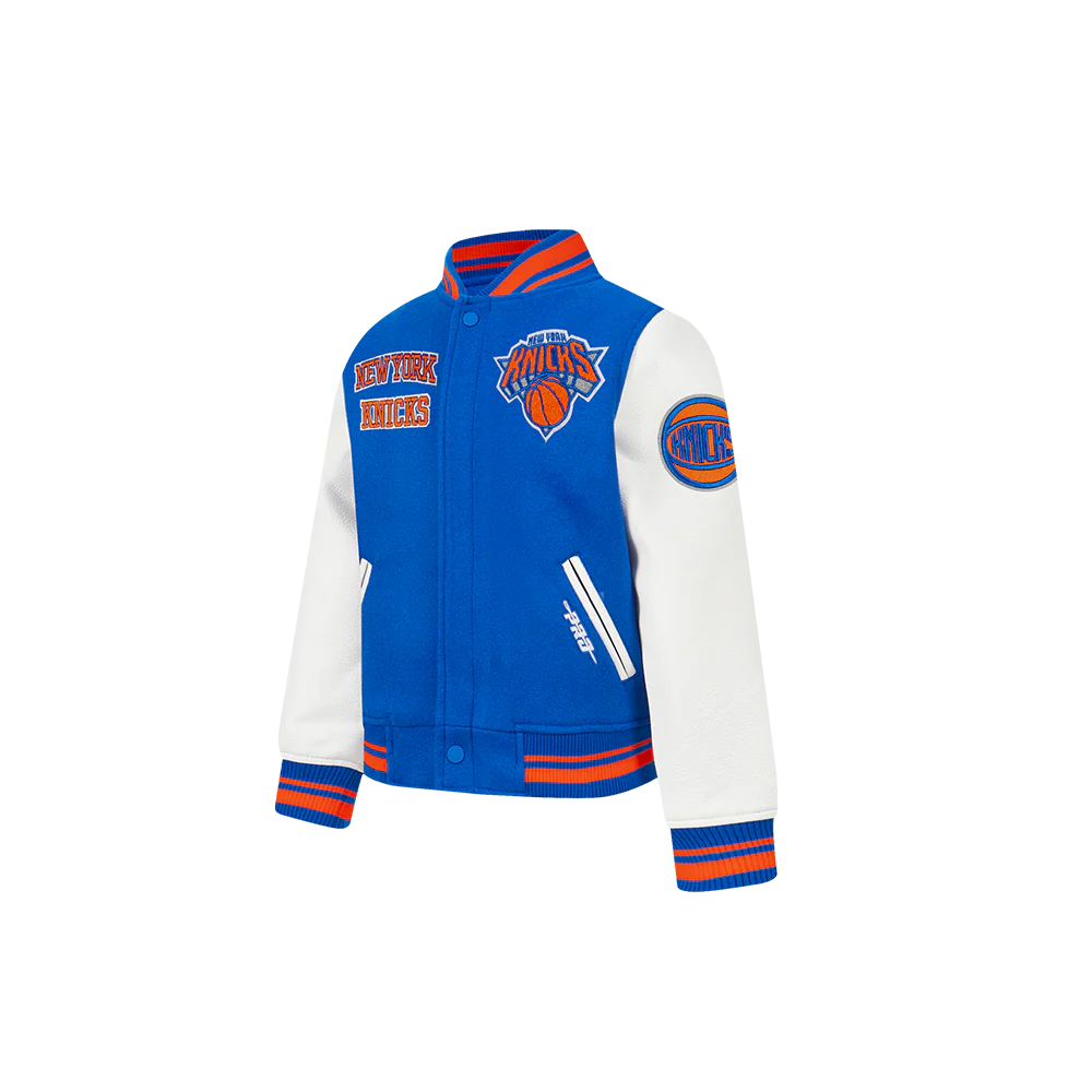 NBA NEW YORK KNICKS RETRO CLASSIC TODDLER BOYS RIB WOOL VARSITY JACKET