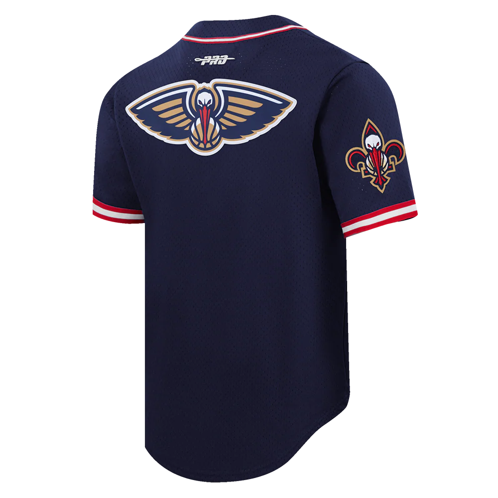 NBA NEW ORLEANS PELICANS ZION WILLIAMSON #1 CLASSIC MESH PNN MEN'S MESH BUTTON DOWN SHIRT