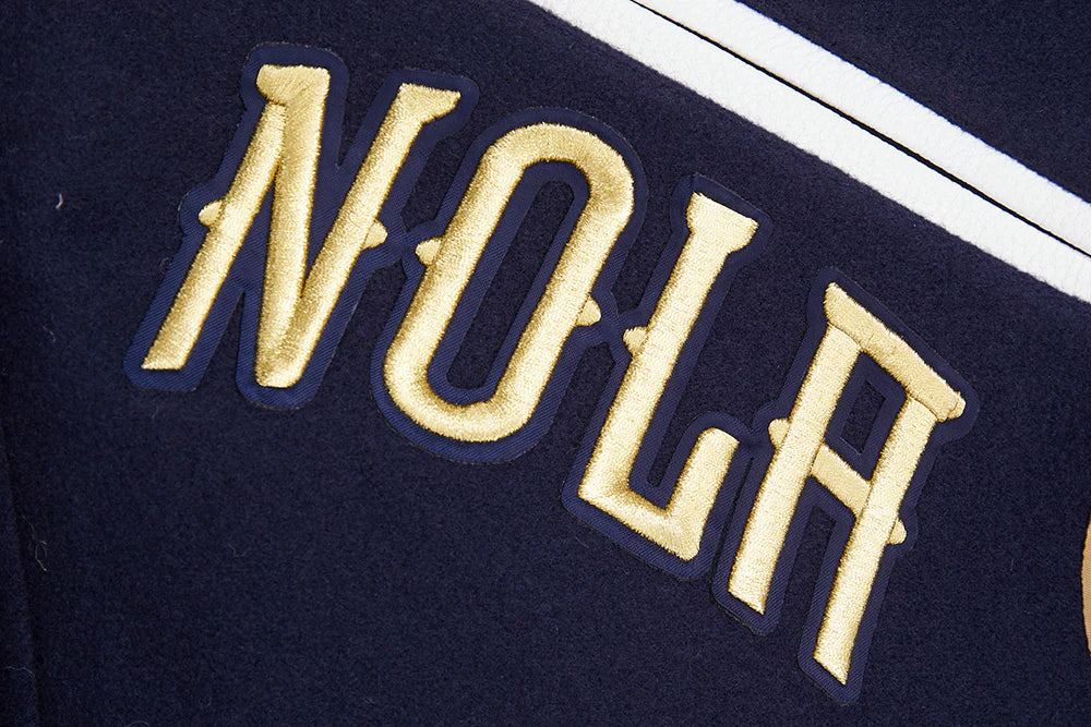NBA NEW ORLEANS PELICANS MASHUP MEN'S RIB WOOL VARSITY JACKET
