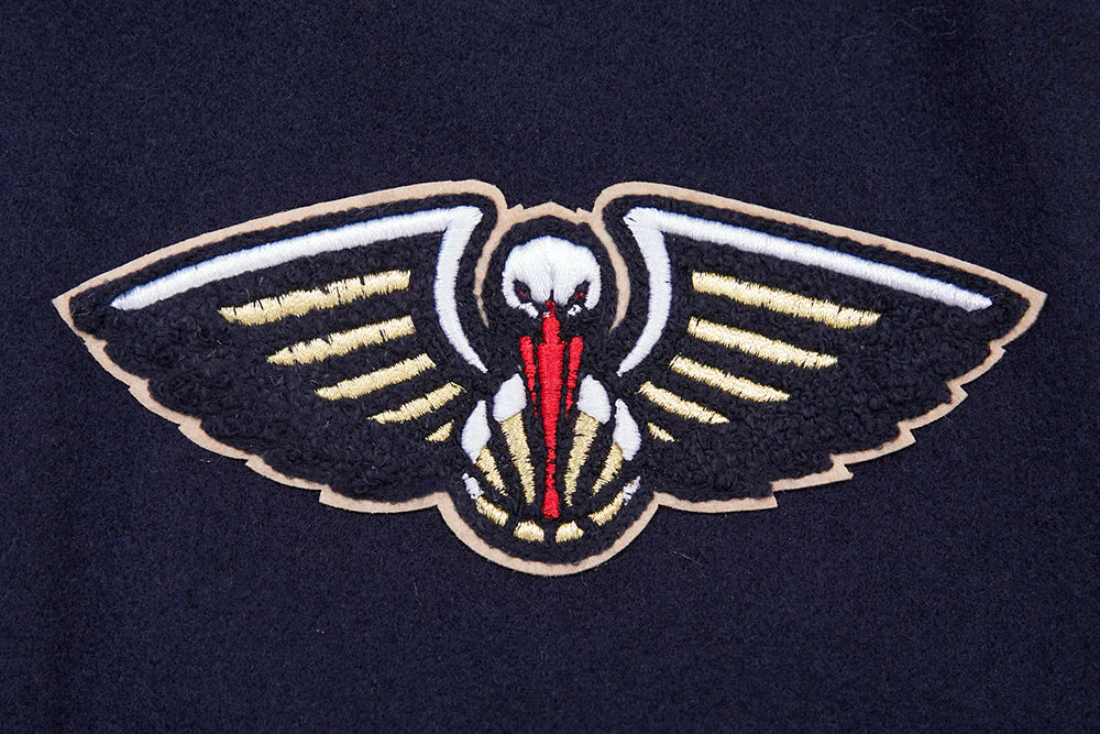 NBA NEW ORLEANS PELICANS MASHUP MEN'S RIB WOOL VARSITY JACKET