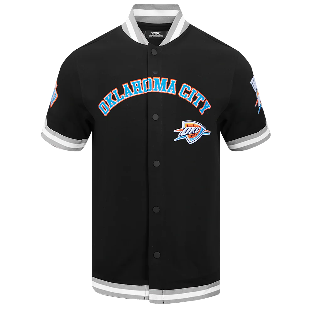 NBA OKLAHOMA CITY THUNDER CLASSIC MEN'S PRO SS DOUBLE KNIT JACKET