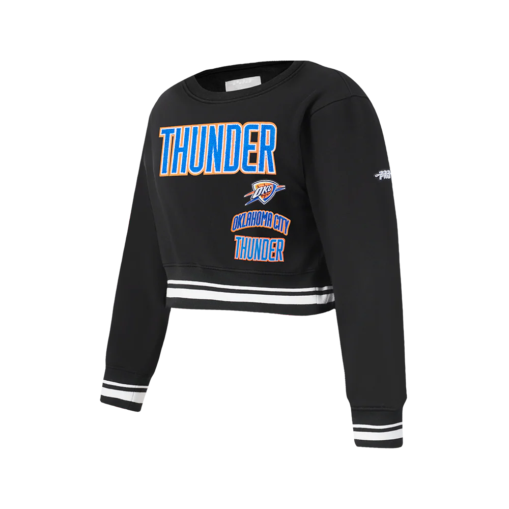 NBA OKLAHOMA CITY THUNDER RETRO CLASSIC BIG GIRLS RIB FLEECE CREWNECK