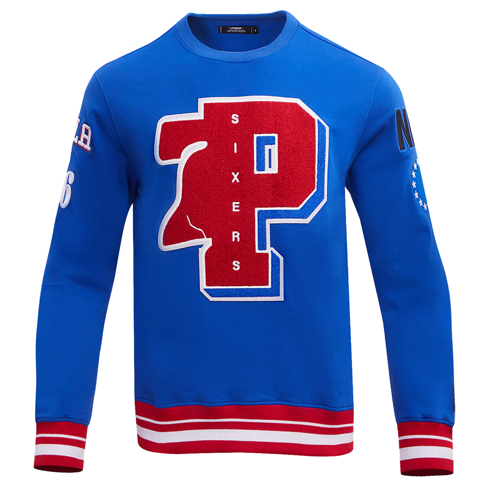 NBA PHILADELPHIA 76ERS MASHUP MEN'S RIB CREWNECK