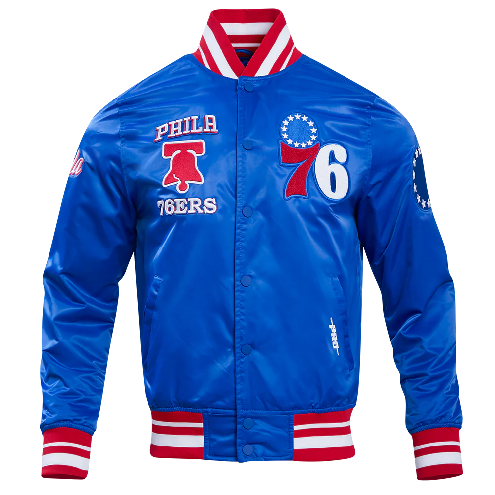 NBA PHILADELPHIA 76ERS RETRO CLASSIC MEN'S RIB SATIN JACKET