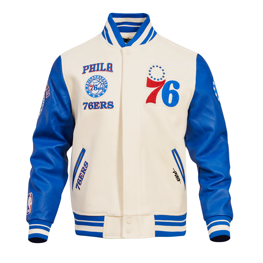 NBA PHILADELPHIA 76ERS RETRO CLASSIC MEN'S RIB WOOL VARSITY JACKET