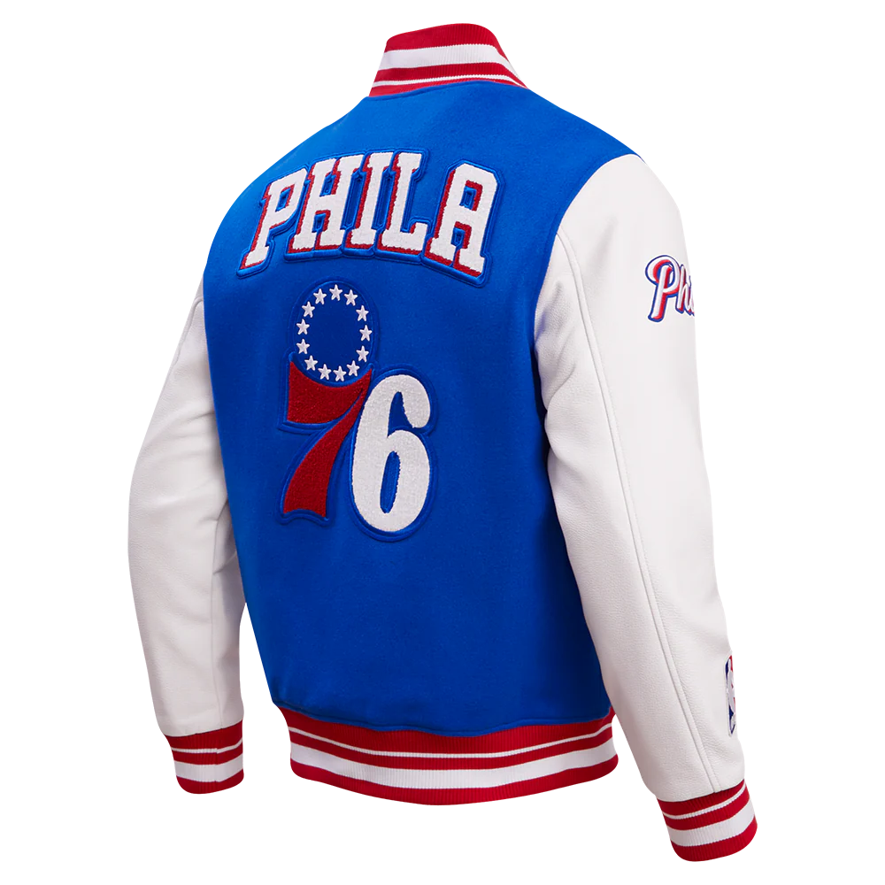 NBA PHILADELPHIA 76ERS RETRO CLASSIC MEN'S RIB WOOL VARSITY JACKET
