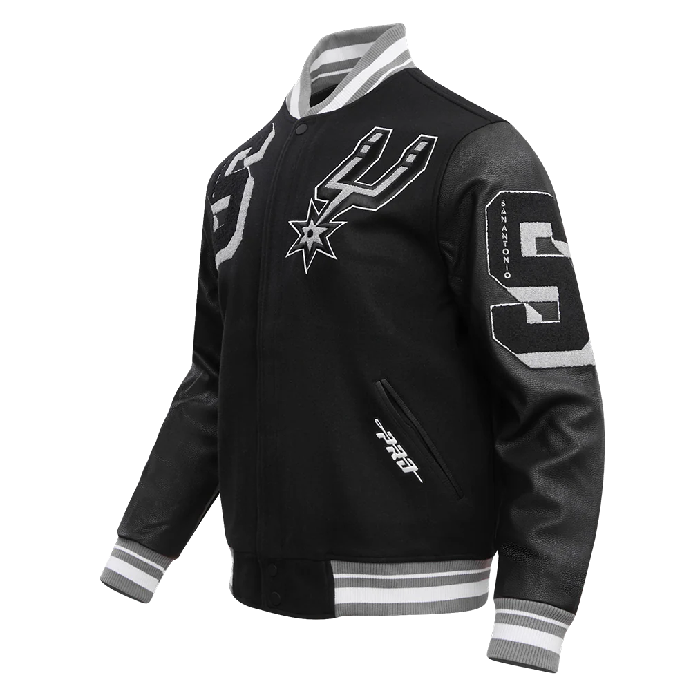 NBA SAN ANTONIO SPURS MASHUP MEN'S RIB WOOL VARSITY JACKET