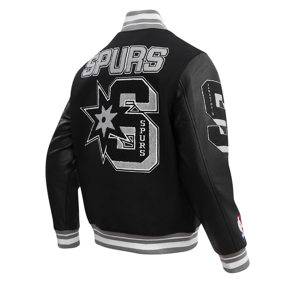 NBA SAN ANTONIO SPURS MASHUP MEN'S RIB WOOL VARSITY JACKET