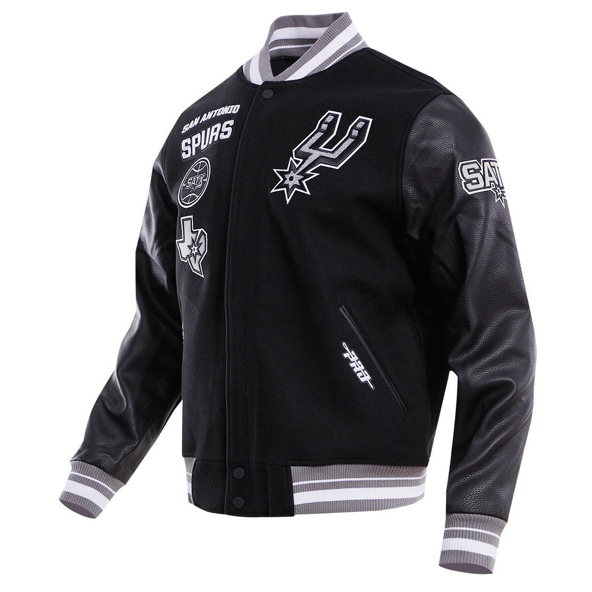 NBA SAN ANTONIO SPURS RETRO CLASSIC MEN'S RIB WOOL VARSITY JACKET