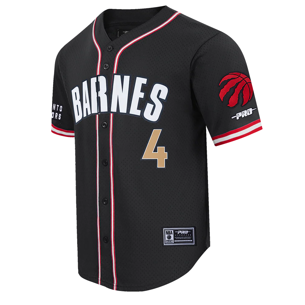 NBA TORONTO RAPTORS SCOTTIE BARNES #4 CLASSIC MESH PNN MEN'S MESH BUTTON DOWN SHIRT