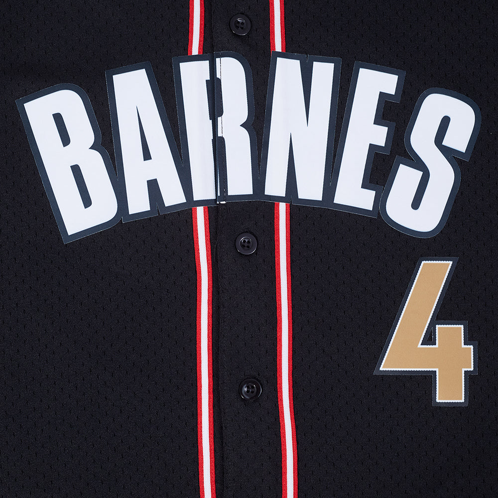 NBA TORONTO RAPTORS SCOTTIE BARNES #4 CLASSIC MESH PNN MEN'S MESH BUTTON DOWN SHIRT