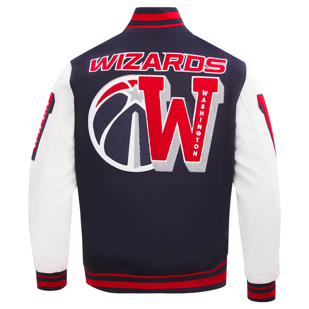 NBA WASHINGTON WIZARDS MASHUP MEN'S RIB WOOL VARSITY JACKET